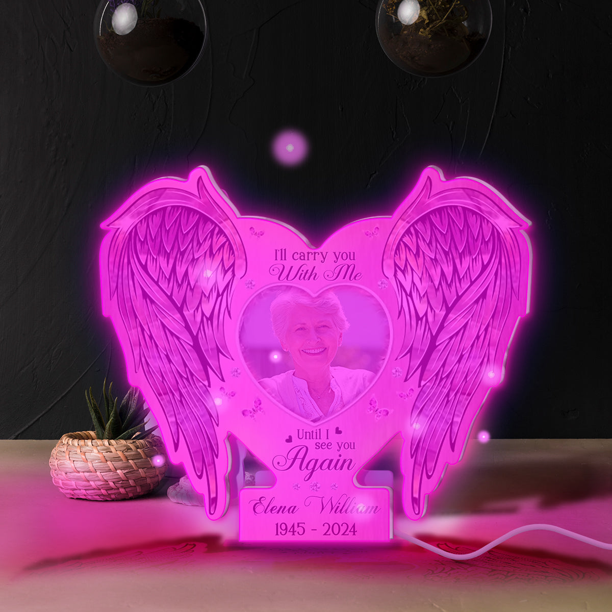 Memorial Wings Your Wings Were Ready But My Heart Was Not - Personalized Memorial Mirror Light