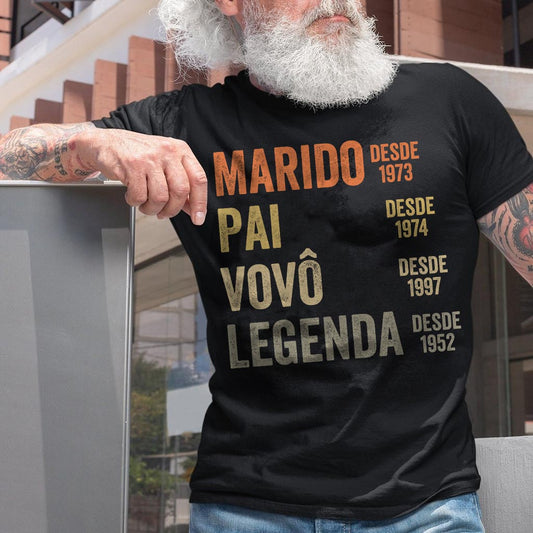 Marido Pai Vovô Legenda Desde - T-shirt et sweat à capuche grand-père personnalisés