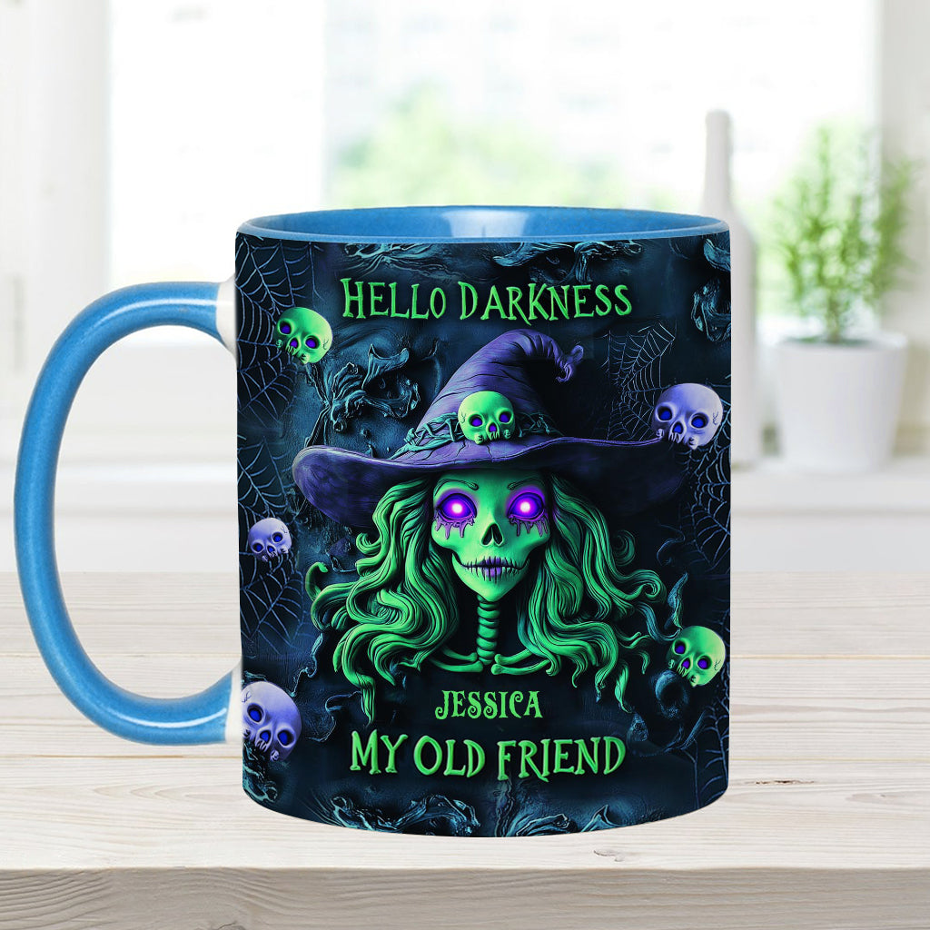 Bonjour les ténèbres, ma vieille amie - Mug personnalisé à l'effigie d'une sorcière