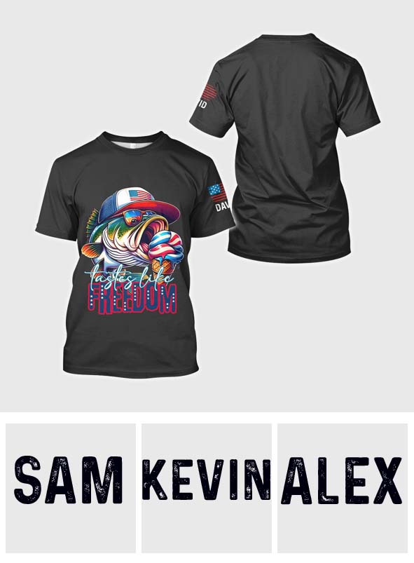 Goût de liberté - T-shirt de pêche personnalisé intégral