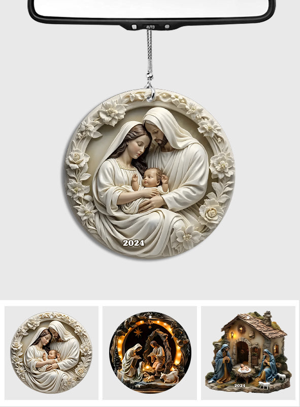 Blanc pur - Ornement de voiture chrétien personnalisé