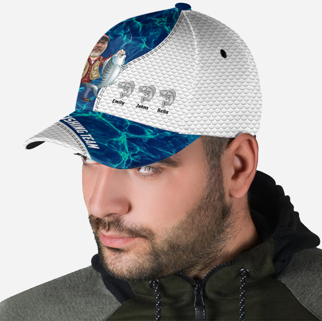 Casquette de pêche classique personnalisée Reel Cool Dad avec drapeau américain