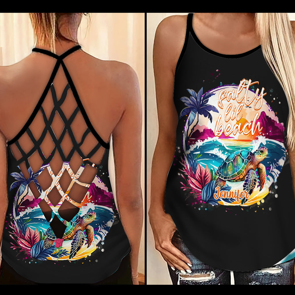 Salty Lil' Beach - Débardeur personnalisé avec croix tortue