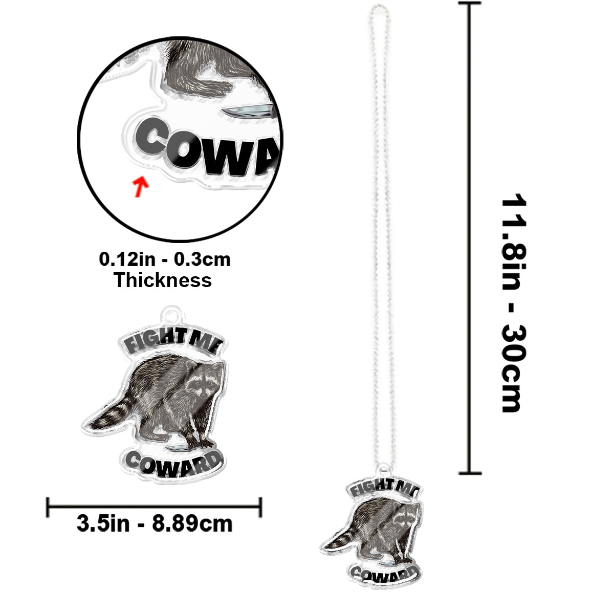 Combattez-moi - Ornement de voiture personnalisé en forme de raton laveur