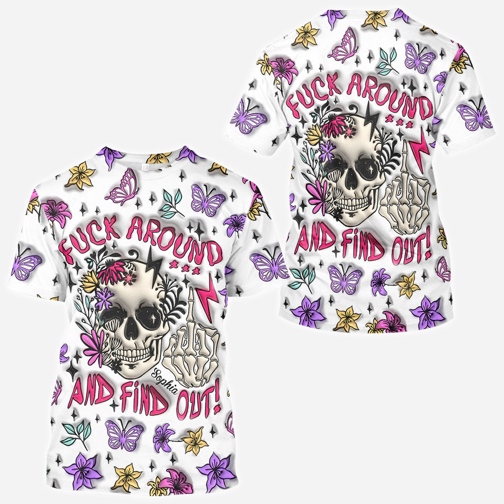Fais des bêtises et découvre la vérité - T-shirt personnalisé avec tête de mort.