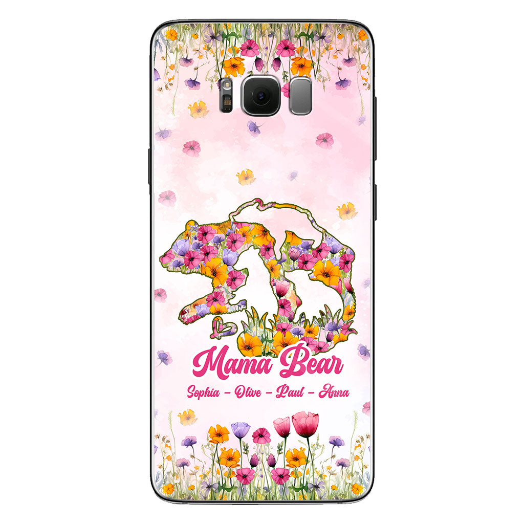 Coque de téléphone transparente personnalisée Maman Ours - Maman