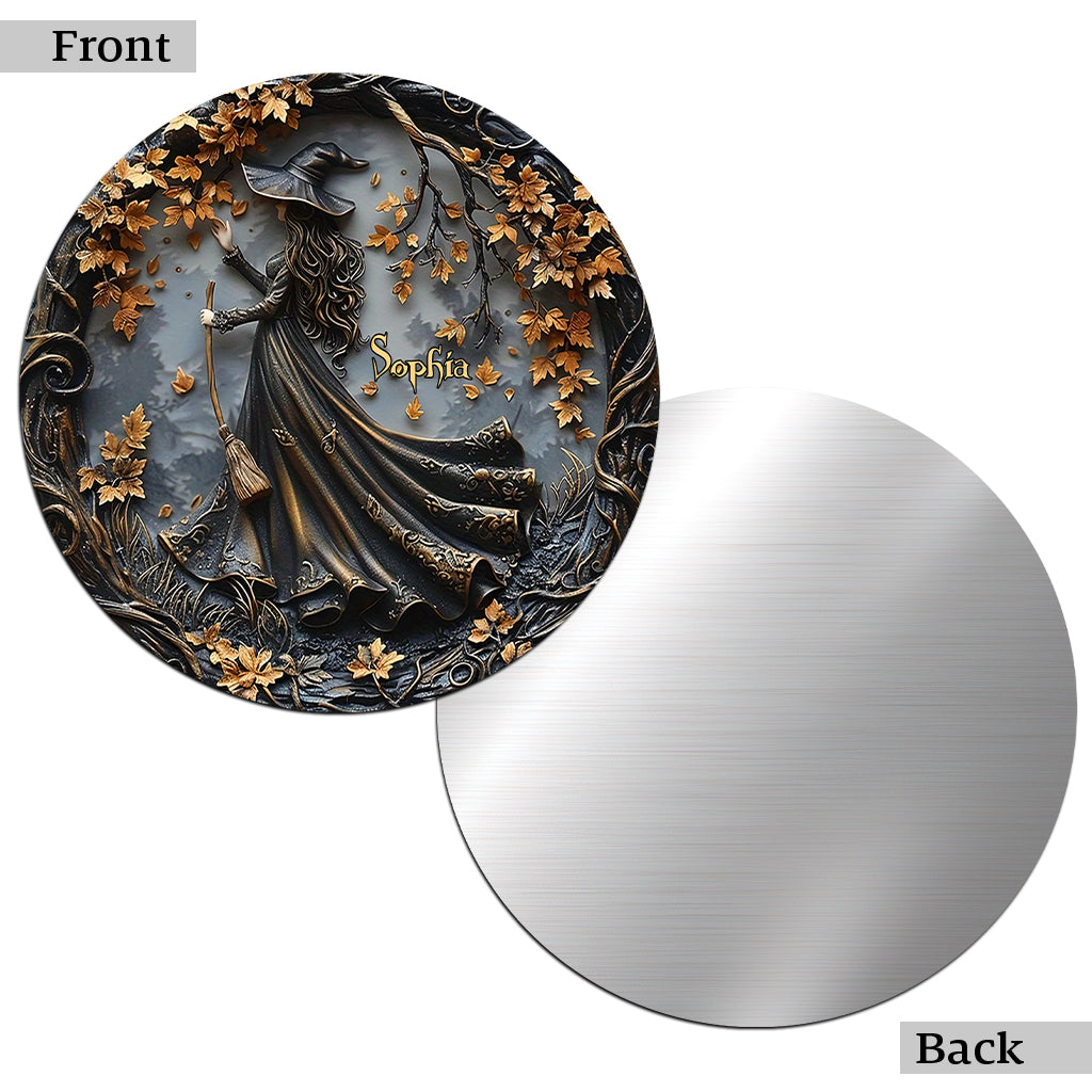 Belle Sorcière - Panneau en métal personnalisé découpé comme une sorcière