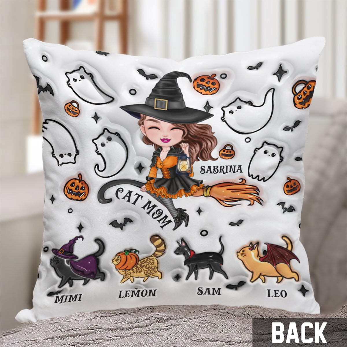 Maman Chat - Coussin décoratif personnalisé pour chat
