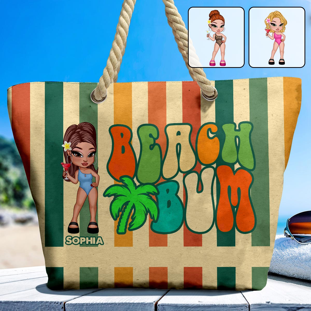 Sac de plage personnalisé Beach Bum - Amoureux de la mer