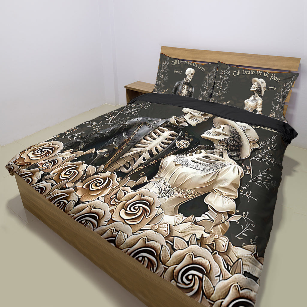 Jusqu'à ce que la mort nous sépare - Ensemble de literie personnalisé pour couple