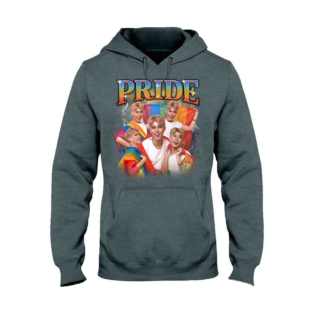 Photo personnalisée style rap bootleg Pride - T-shirt et sweat à capuche personnalisés pour soutenir la communauté LGBT