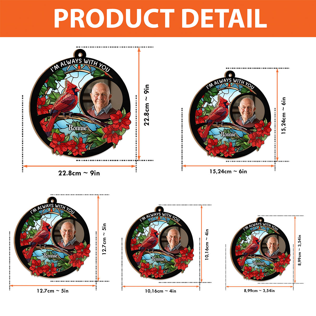 I'm Always With You - Personalized Memorial 2 Layered Window Hanging Suncatcher