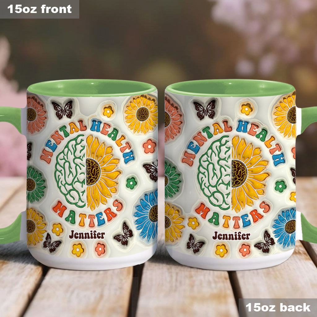 La santé mentale compte - Mug personnalisé pour la sensibilisation à la santé mentale