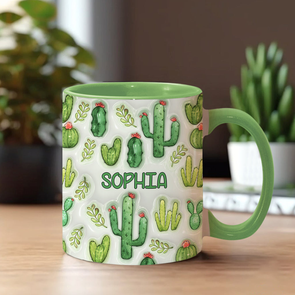 Plantes succulentes et succulentes - Mug personnalisé avec motif cactus