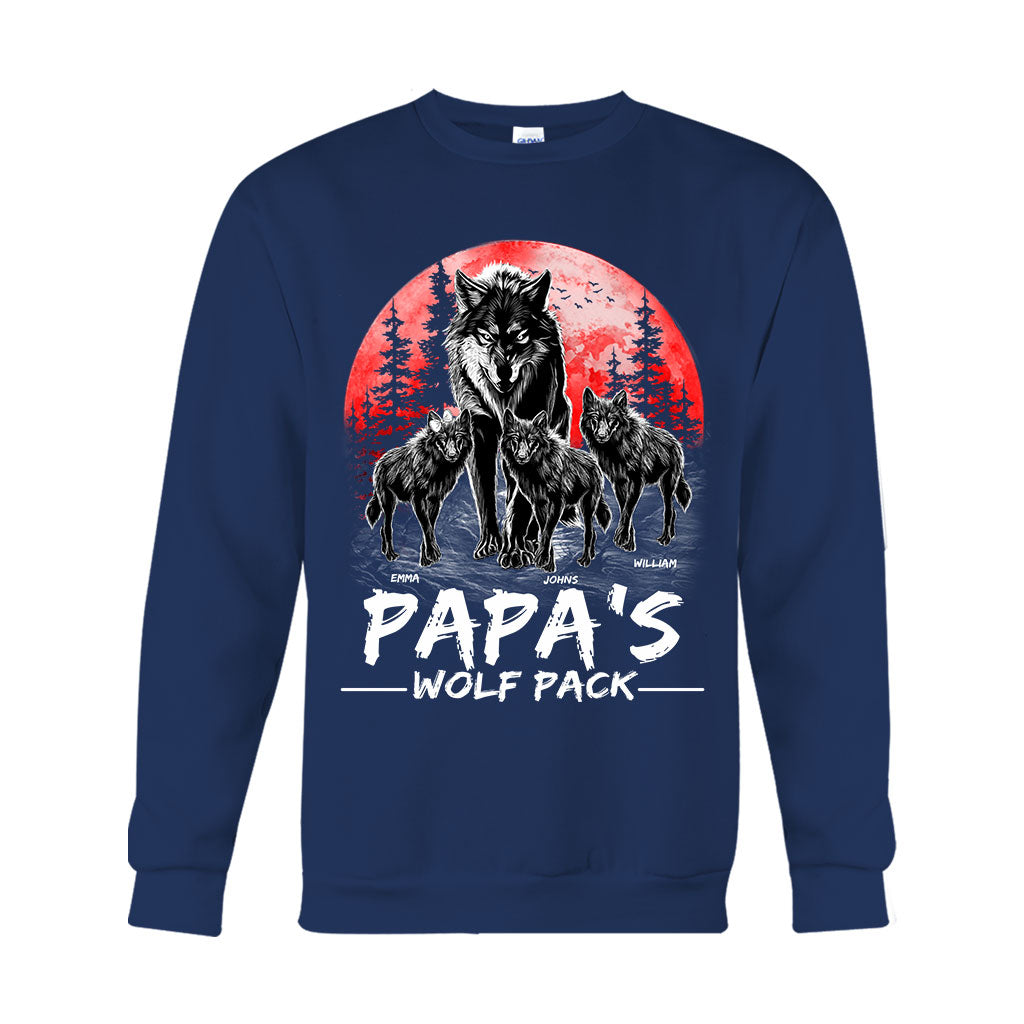 La meute de loups de grand-père - T-shirt et sweat à capuche personnalisés pour grand-père
