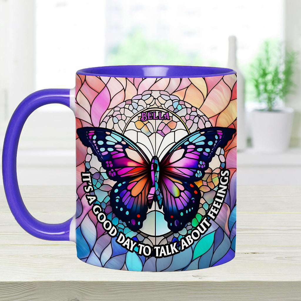 It's A Good Day To Talk About Feelings - Personalized Accent Mug