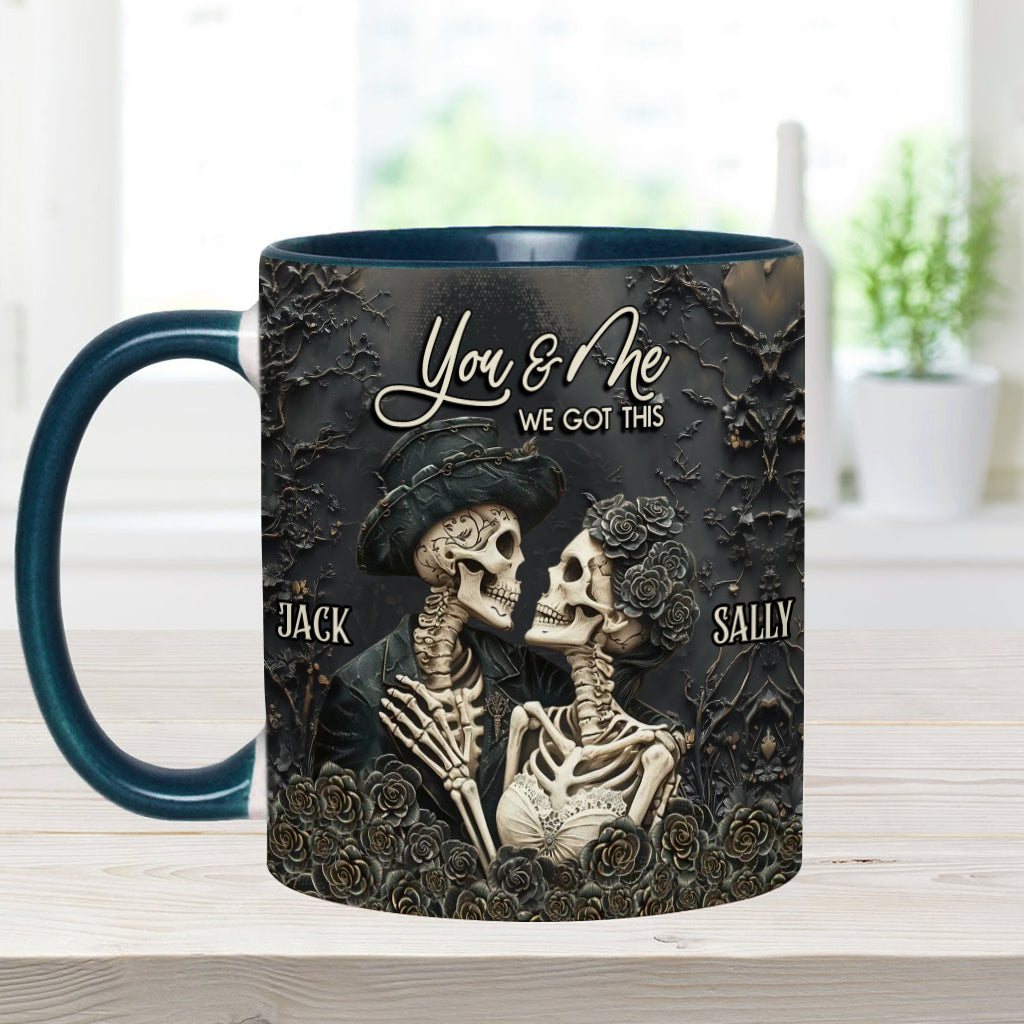 You & Me - Personalized Skull Accent Mug