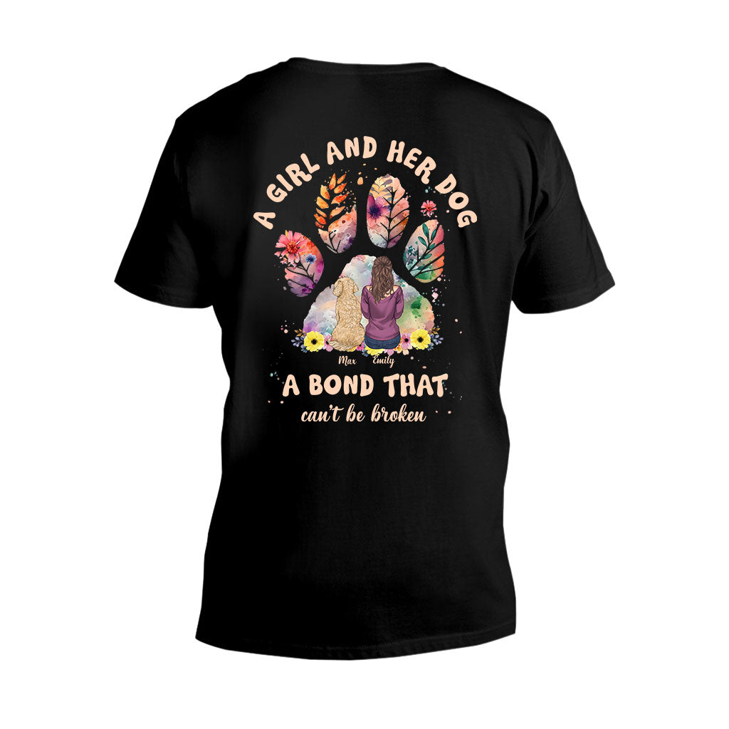 A Girl And Her Gog A Bond That Can't Be Broken - Personalized Dog T-shirt and Hoodie