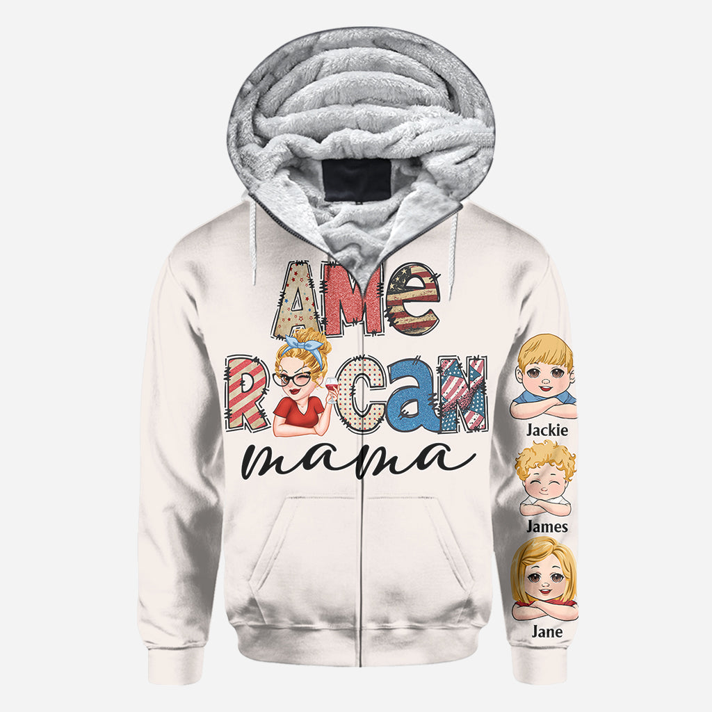 American Mama Any Title Vintage Retro Style - Personalized Mother All Over Shirt