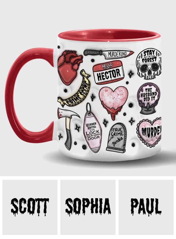Mug personnalisé « Accro aux faits divers »