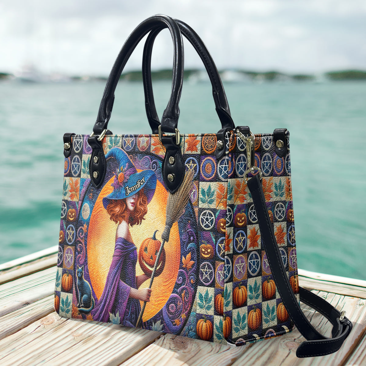 Magnifique sorcière - Sac à main en cuir personnalisé pour sorcière