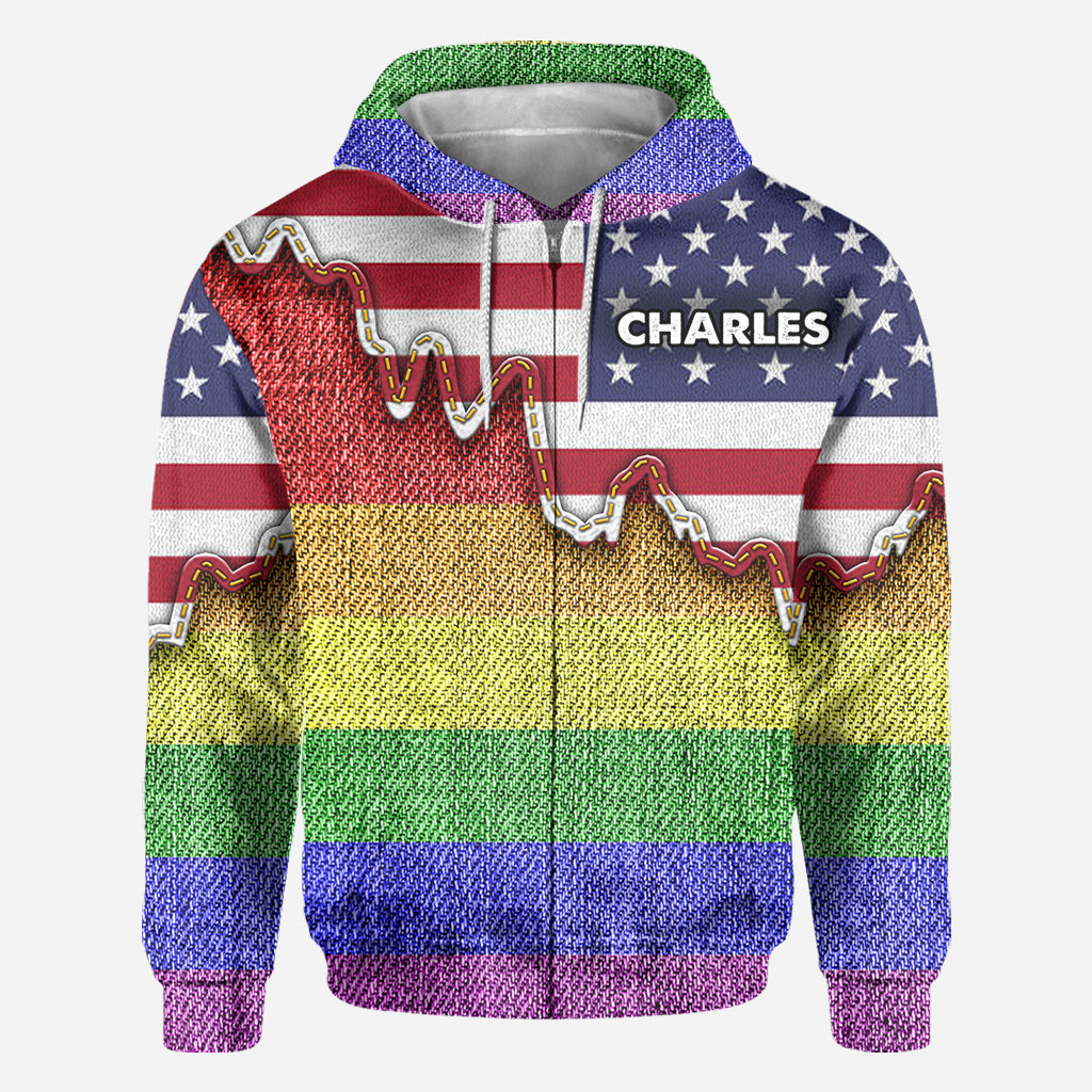 Je suis courageux, je suis meurtri. True Colors - T-shirt personnalisé de soutien LGBT.