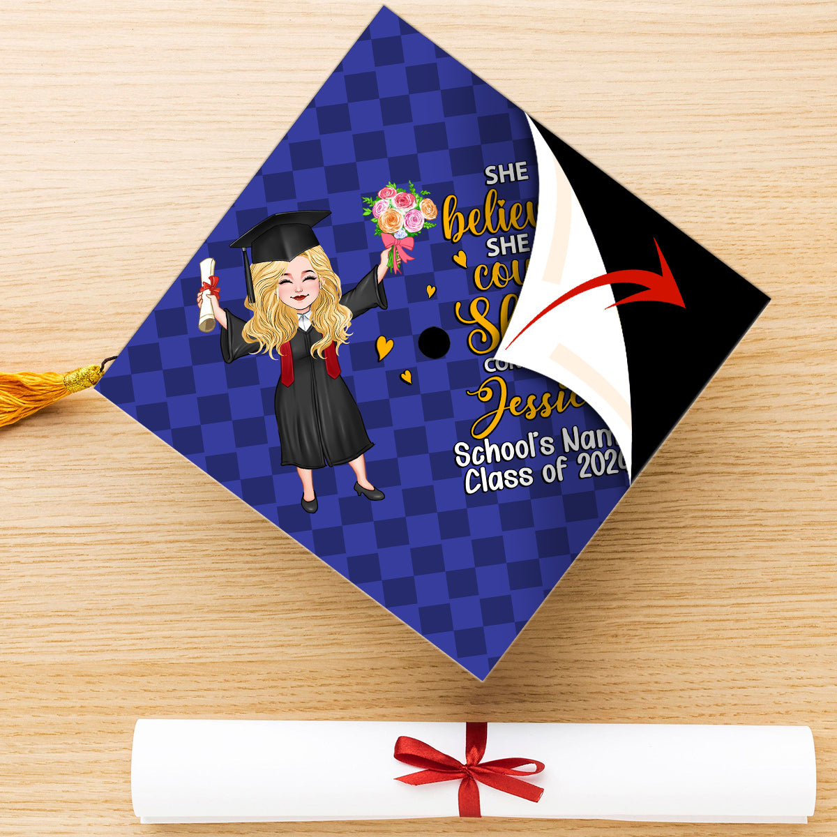 Graduation Girl 2024 - Personalized Graduation Cap Topper