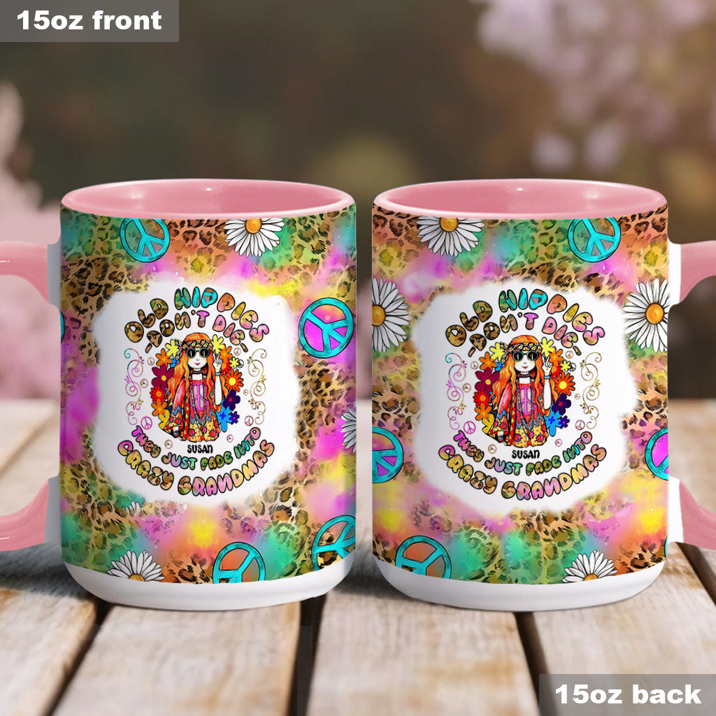Les vieilles hippies ne meurent pas, elles se transforment en grand-mères folles - Mug personnalisé à l'esprit hippie