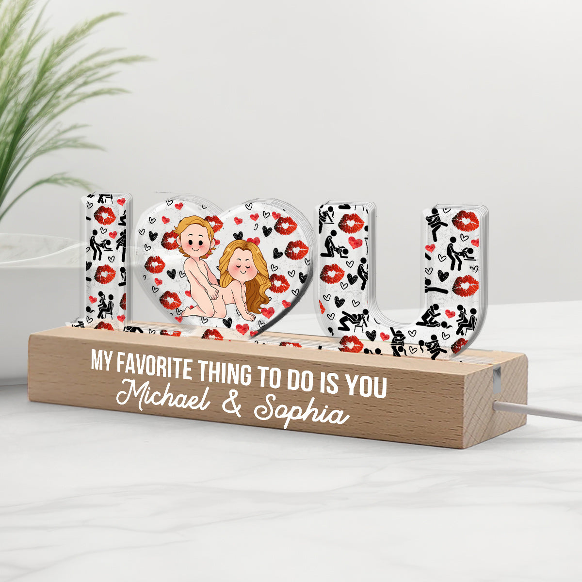 Tu es ma chose préférée à faire - Veilleuse LED personnalisée pour couple