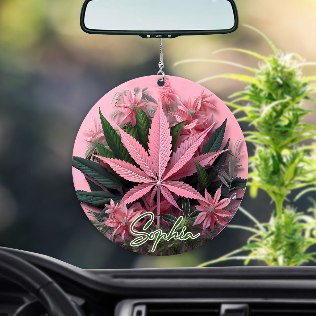 Rose dans mon coin - Ornement de voiture personnalisé sur le thème du cannabis