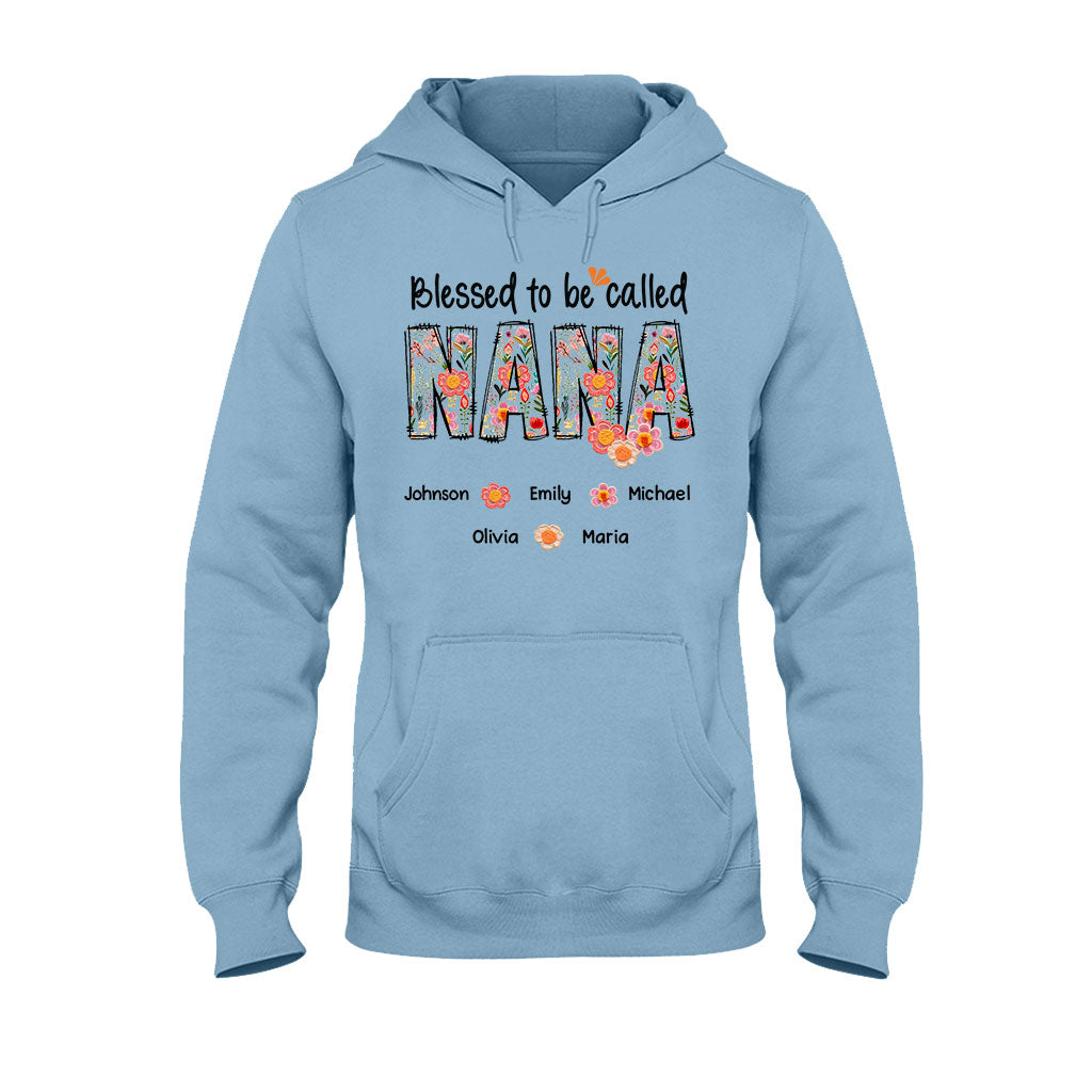 T-shirt et sweat à capuche personnalisés « Bénie d'être appelée Nana » style floral