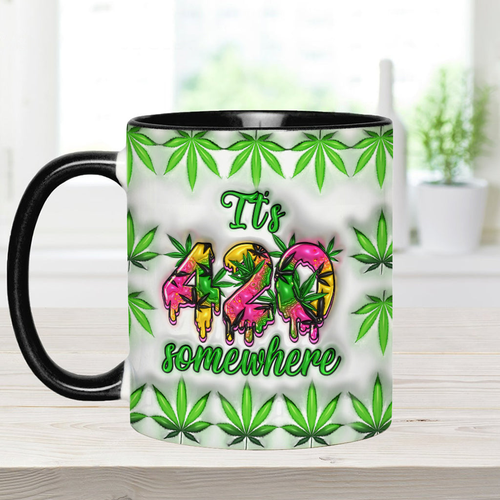 Mug personnalisé « C'est 420 quelque part » avec une touche cannabis