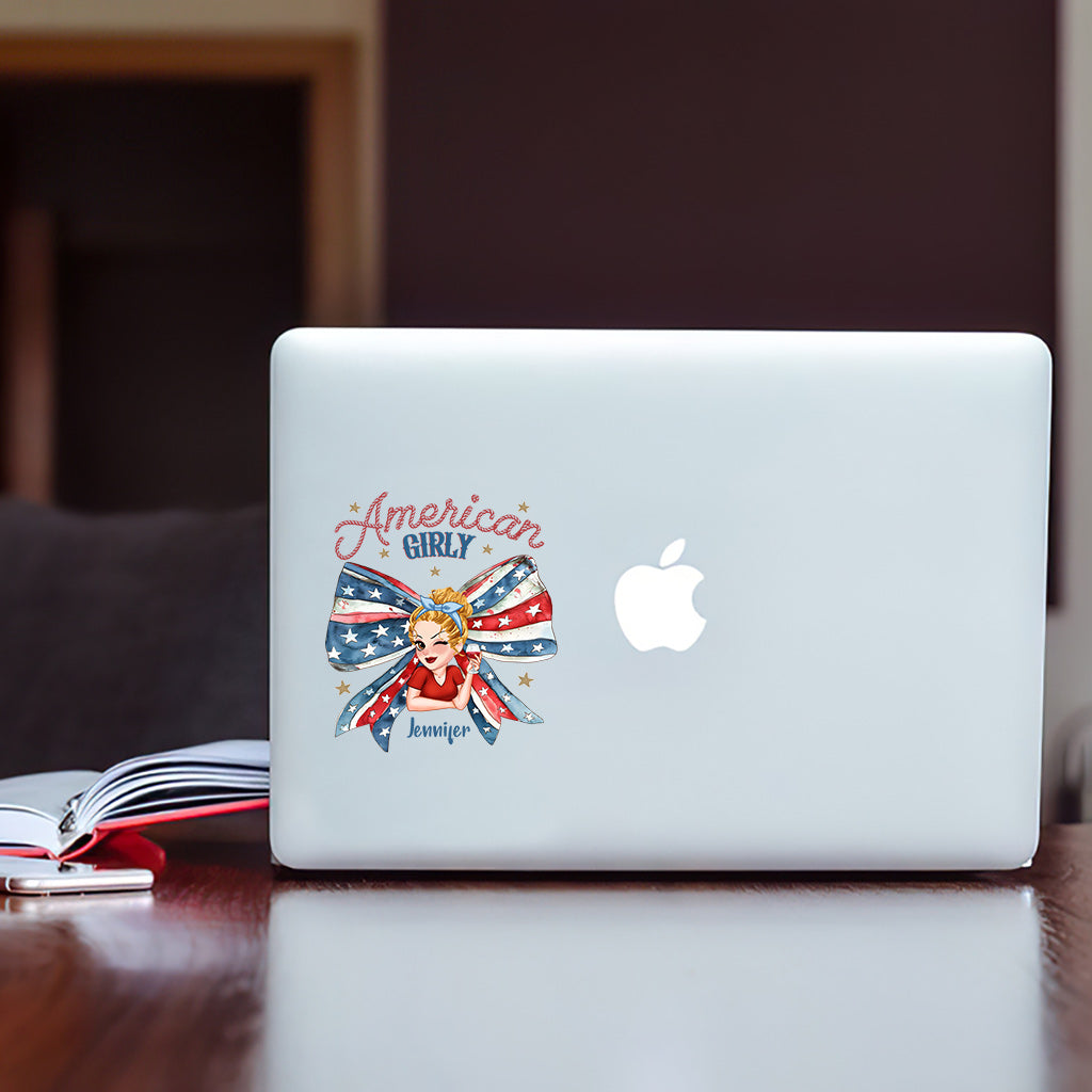 Coquette American Girl - Personalized Independence Day/ 4th of July Decal Full
