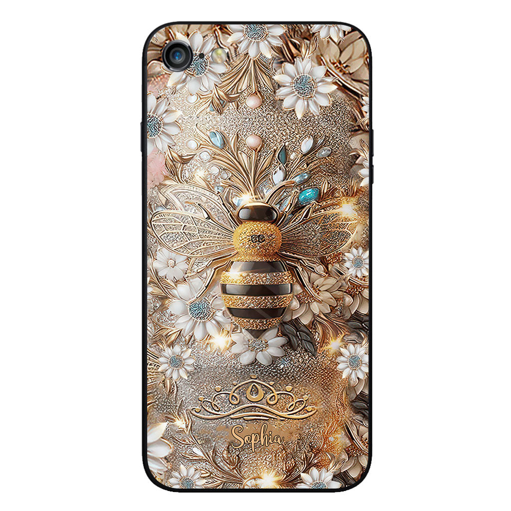 Coque de téléphone transparente personnalisée Queen Bee - Abeille