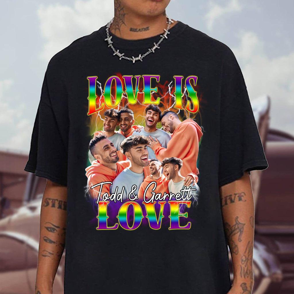 Love Is Love Bootleg Rainbow - Personalized LGBT Support T-shirt And Hoodie