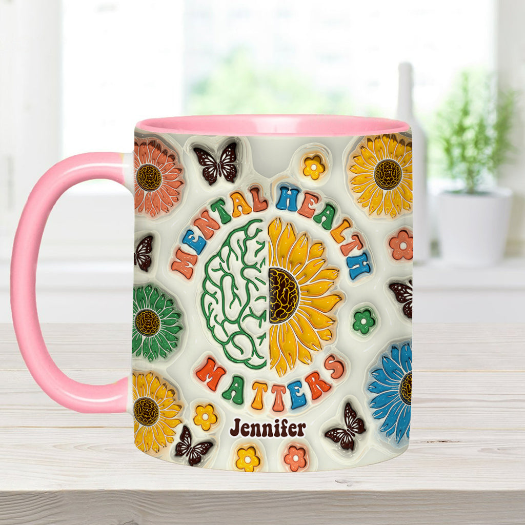 La santé mentale compte - Mug personnalisé pour la sensibilisation à la santé mentale
