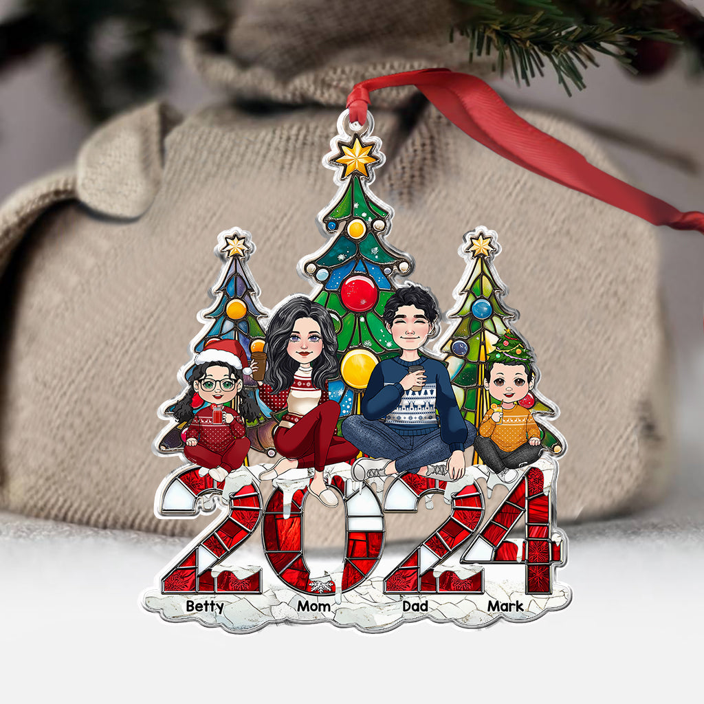 2024 Christmas Family - Personalized Family Custom Shaped Ornament