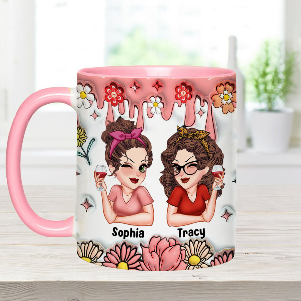 Meilleures amies pour toujours - Mug personnalisé Bestie Forever Floral
