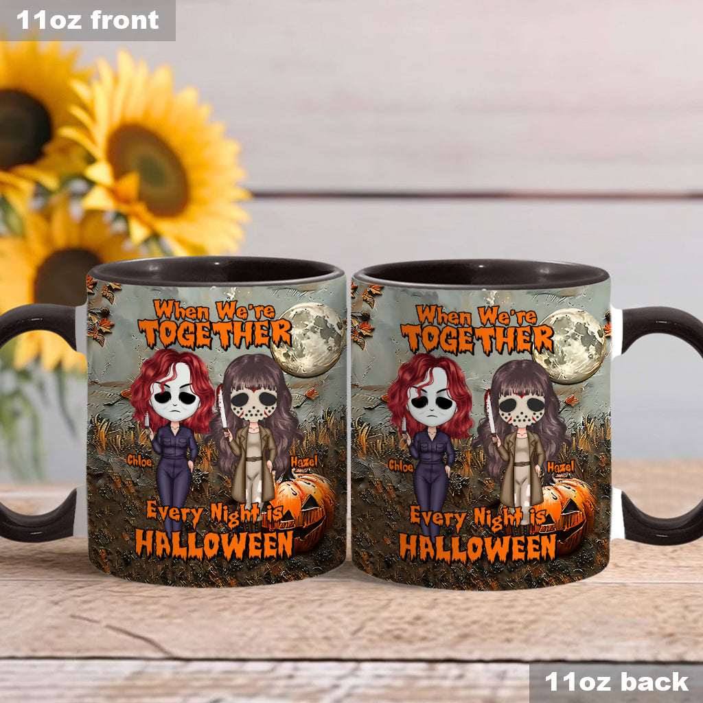 Quand on est ensemble, chaque soir c'est Halloween - Mug personnalisé pour meilleure amie