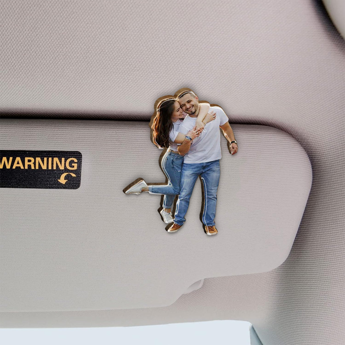 Je t'aime jusqu'à la lune et retour - Clip de pare-soleil de voiture personnalisé pour couple