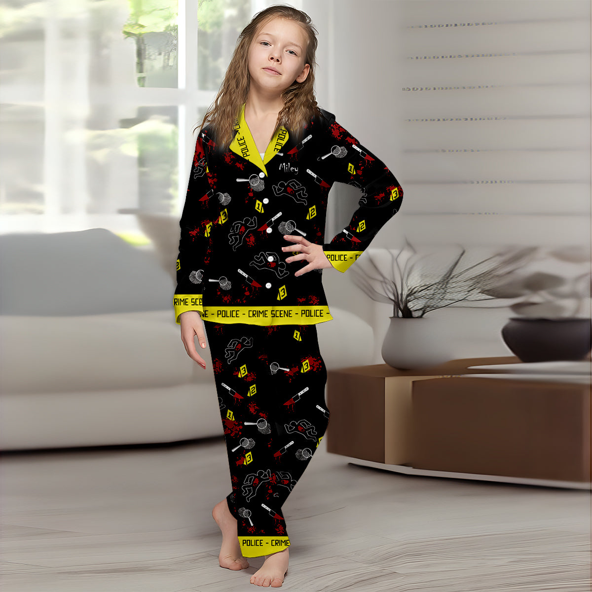 True Crime Junkie - Personalized Button Down Pajamas