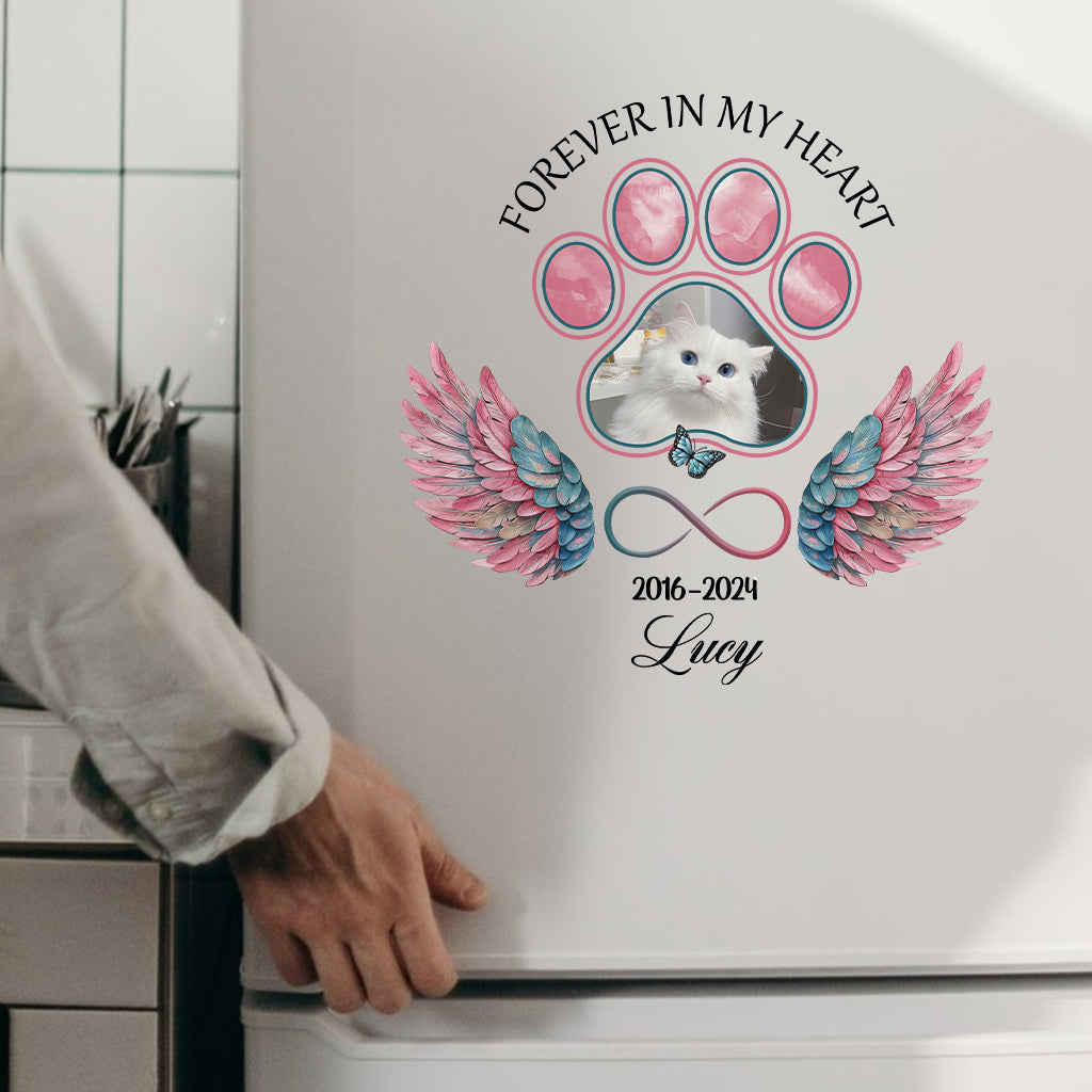 Pour toujours dans mon cœur - Autocollant personnalisé pour chien découpé à la forme