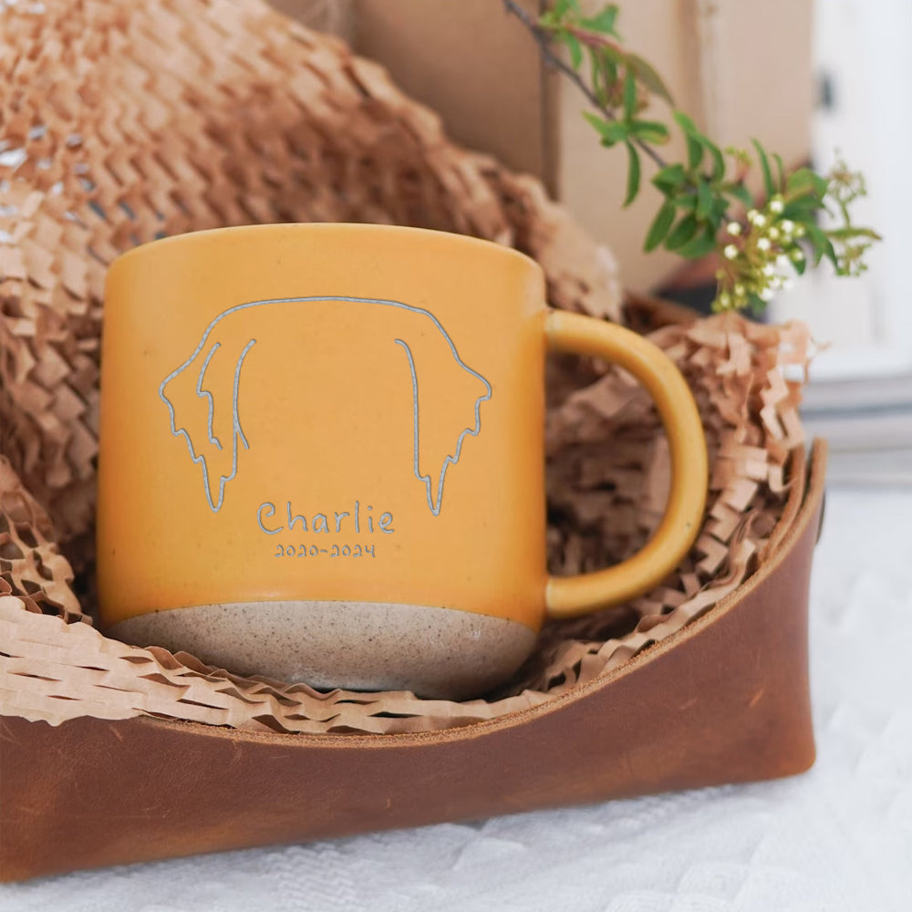 When tomorrow starts without me - Personalized Dog Engraved Pottery Mug