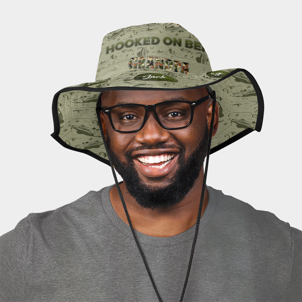 Accro à être papa/grand-père... - Chapeau de pêche personnalisé