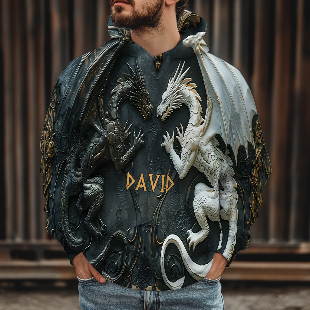 T-shirt personnalisé « J’adore les dragons » avec motif dragon intégral