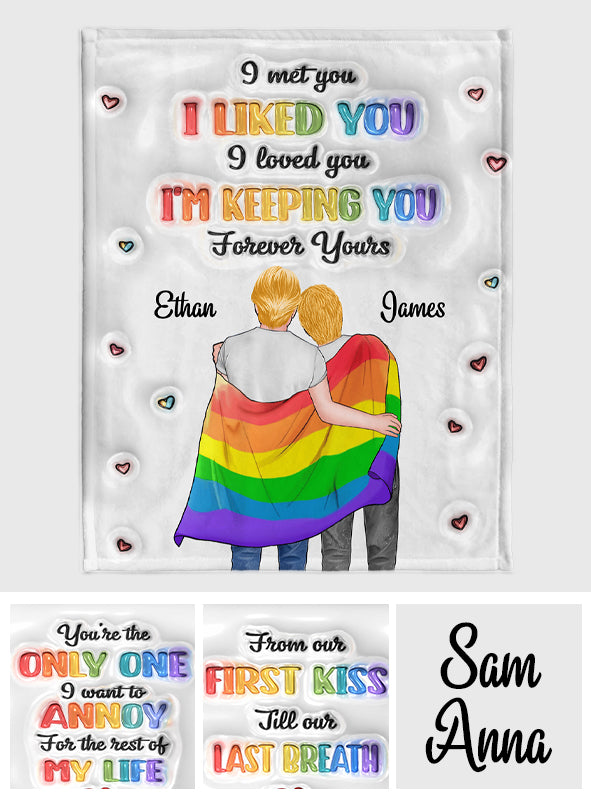 Je t'ai rencontré(e), je t'ai apprécié(e), je t'ai aimé(e), je te garde - Couverture de soutien LGBT personnalisée