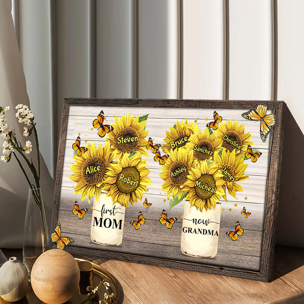 Première maman, maintenant grand-mère - Toile et affiche personnalisées pour grand-mère