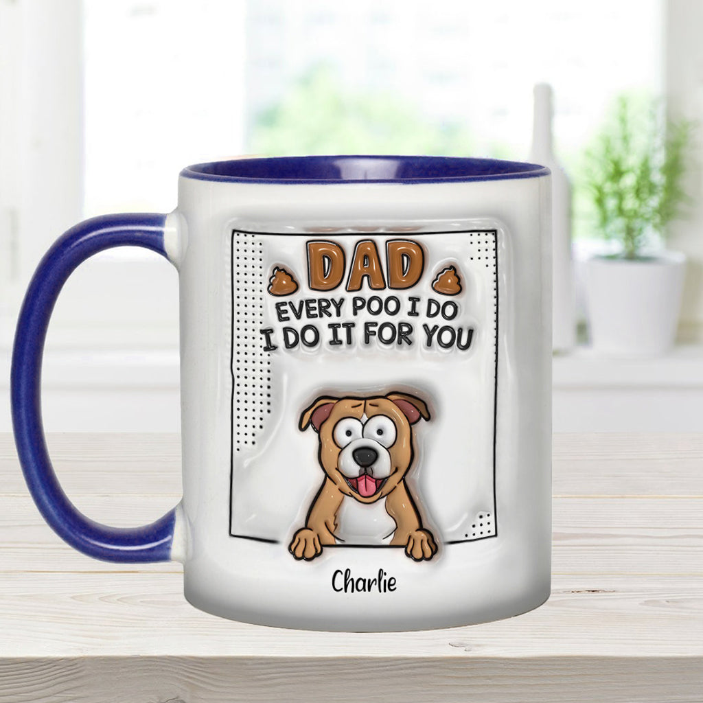 Mug personnalisé « Papa, à chaque fois que je fais caca » avec motif chien