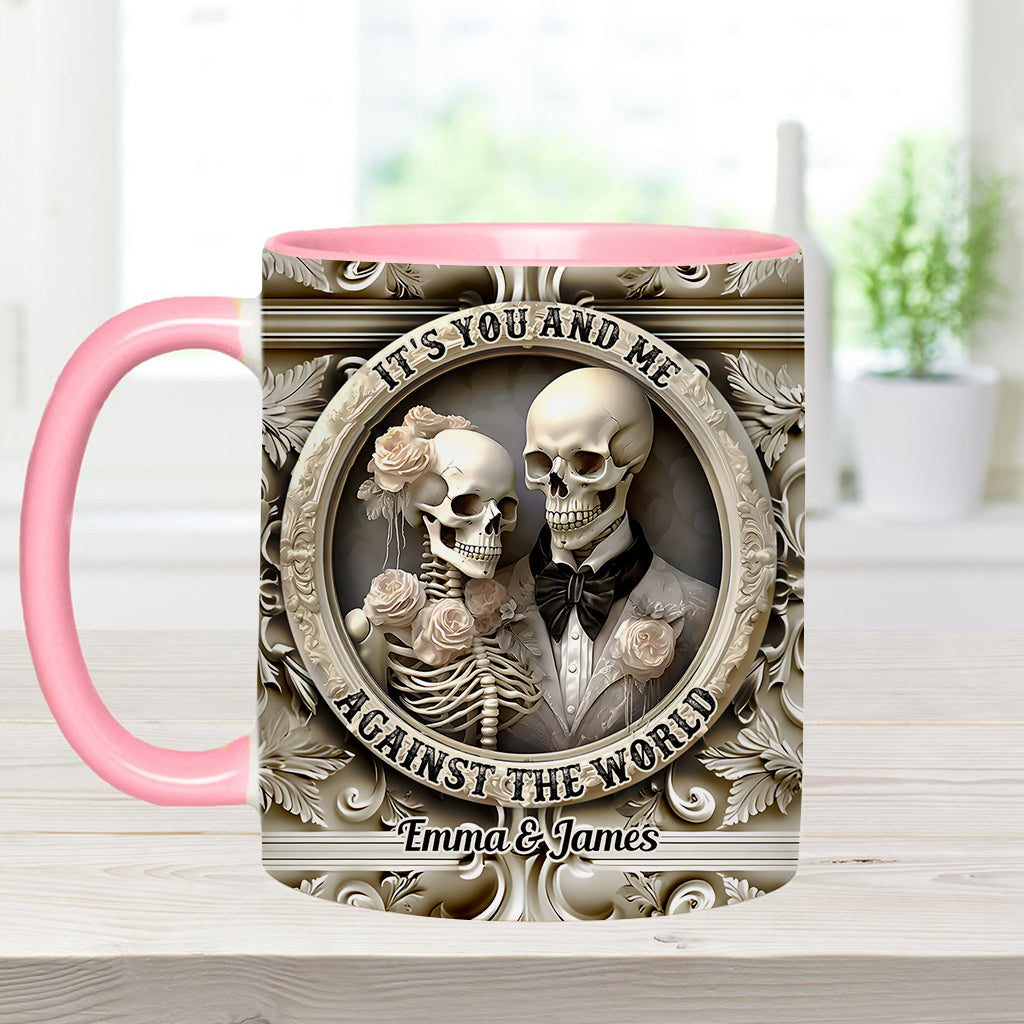 « Toi et moi contre le monde » - Mug personnalisé pour couple