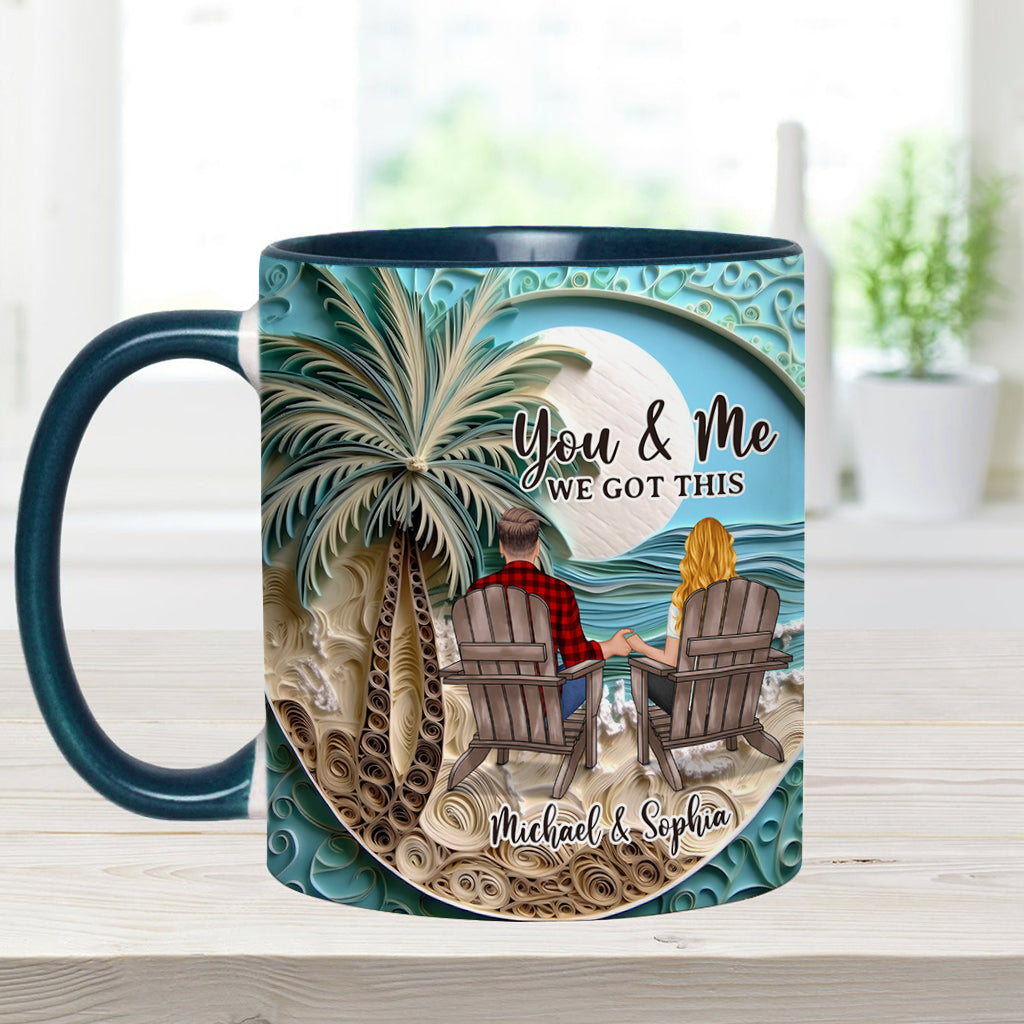 Mug personnalisé « Scène de plage » pour couple